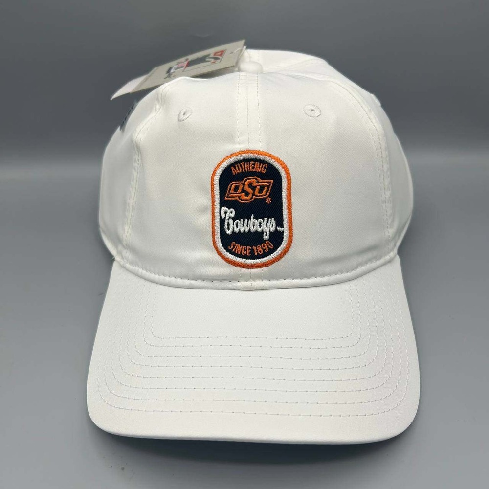 Vintage Oklahoma State University Hat Men White NCAA The Game Strap Back Cap New